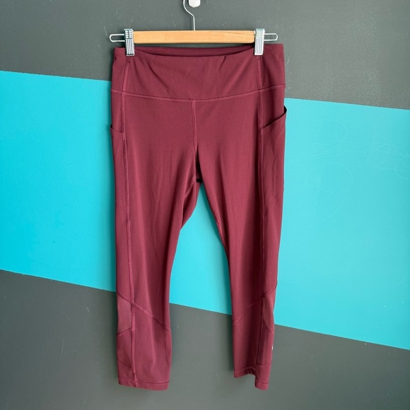 Lululemon Athletica Burgundy Leggings - Picture 2 of 10